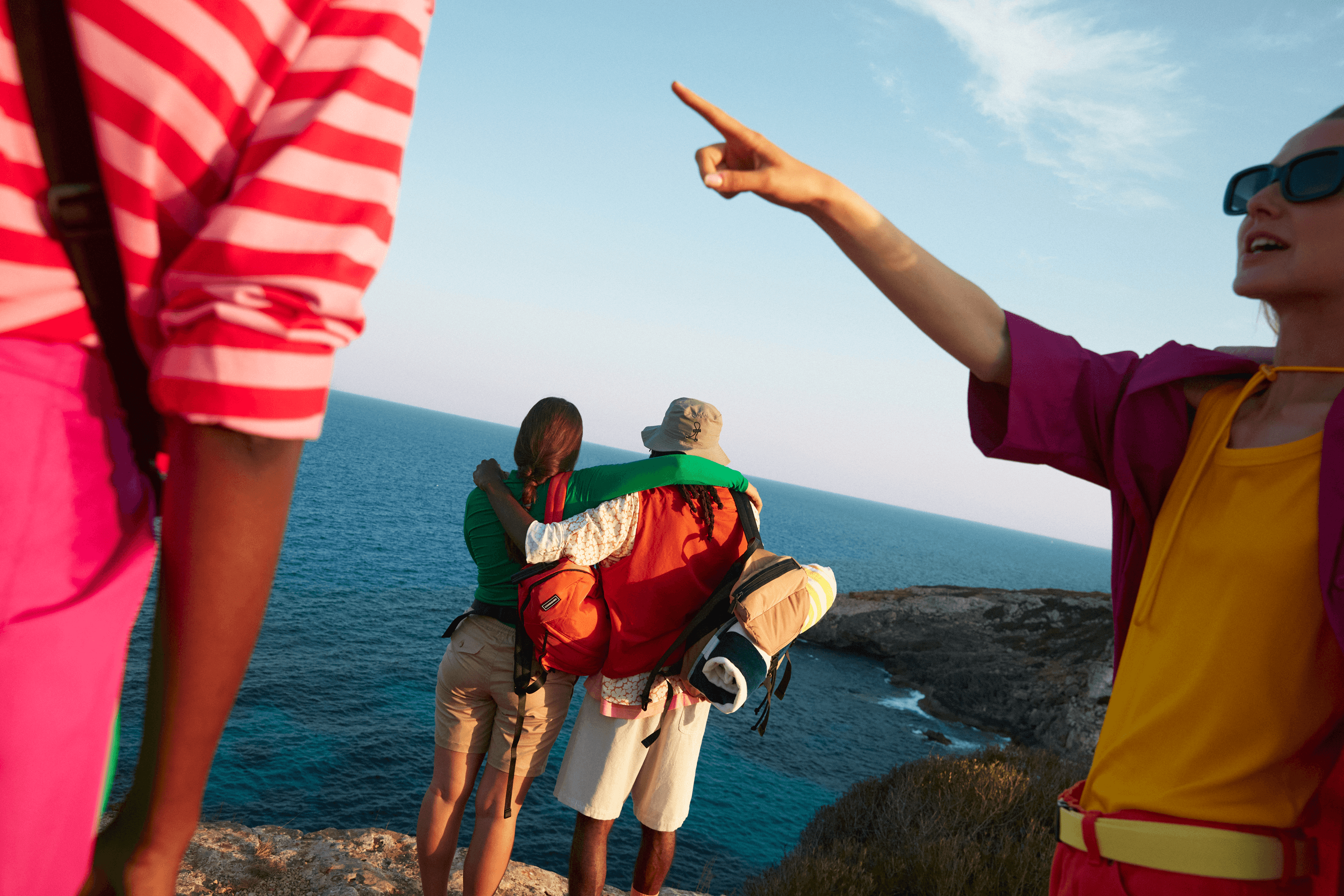 Adventure team exploring together